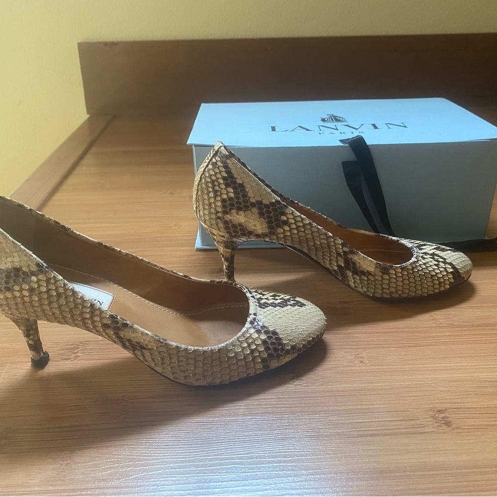 Lanvin Brown Snakeskin Heels